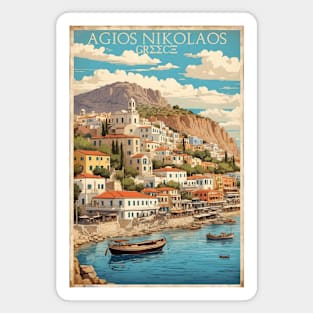 Agios Nikolaos Greece Vintage Tourism Travel Magnet